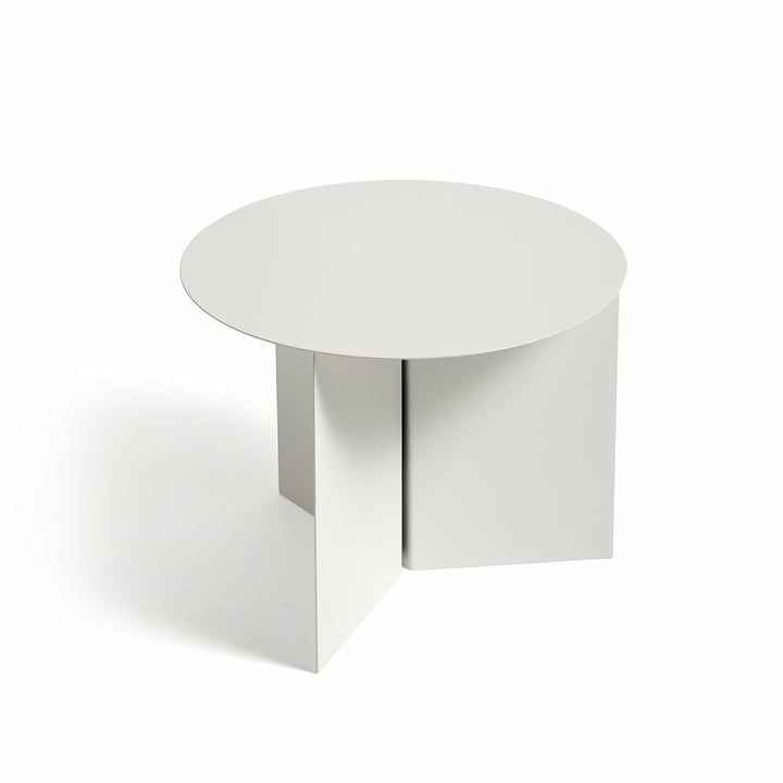 Hay Slit Table Tisch Stahl Couchtisch Beistelltisch Sofatisch Ø 45 cm Stahl weiß