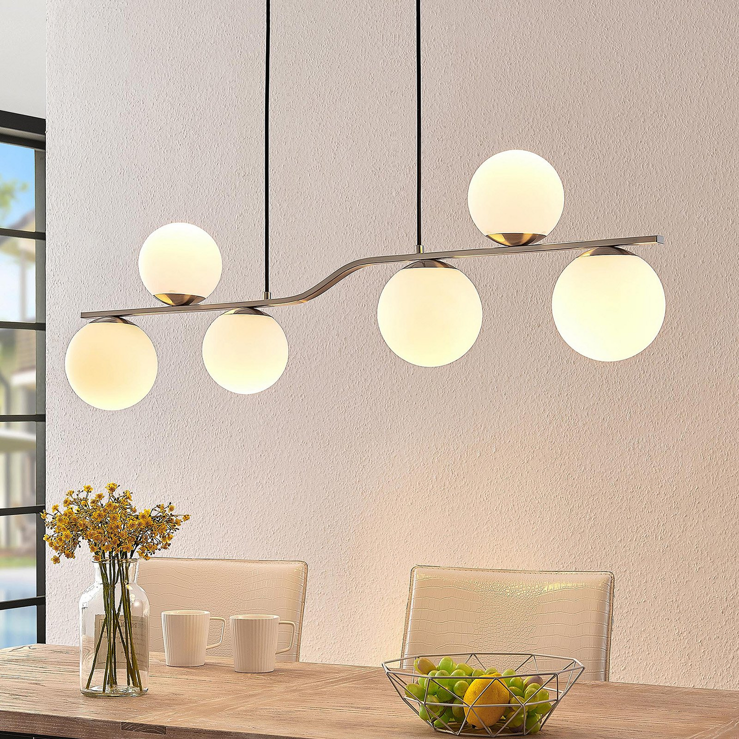 B-Ware Lindby Avalyn Hängeleuchte Deckenlampe Pendelleuchte Lampe Leuchte Weiß Nic806