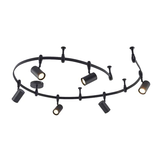 Plafonnier sur rail ELC Delila, noir, GU10210