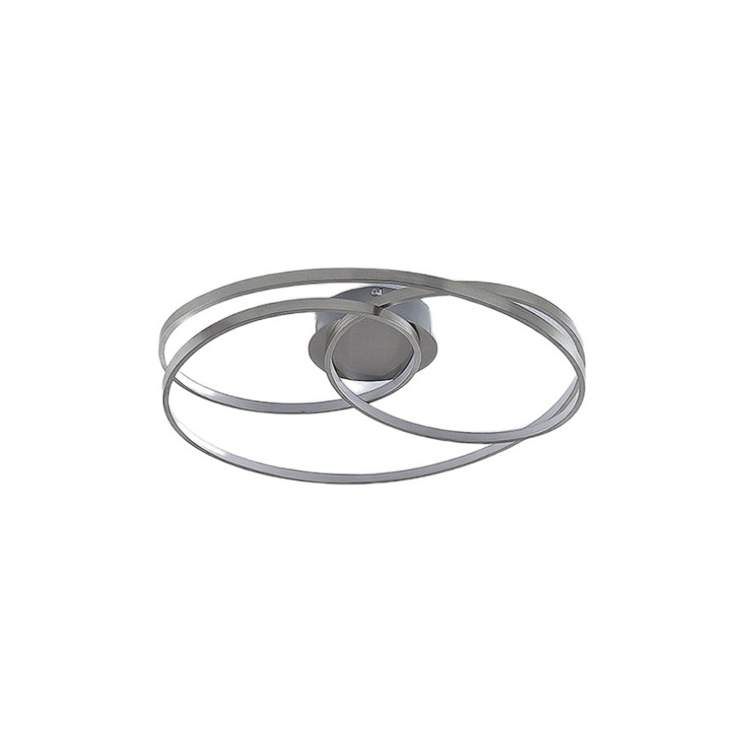 Plafonnier LED Lindby Ronka de qualité B, lampe de salon, finition nickel