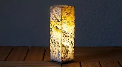 B-Ware Epstein Design Hochwertige Lichtsäule Sockelleuchte E27 In Naturschiefer Höhe176 - 4040028152592