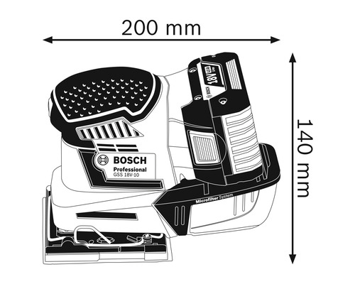 Bosch Akku-Schwingschleifer GSS 18V-10 ink 1 Schwingplatte Klemm & Schleifplatte