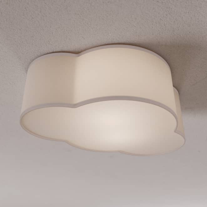 Plafonnier Cloud de qualité B de Tk Lighting, lampe de plafond en tissu, 41 cm de long, gris