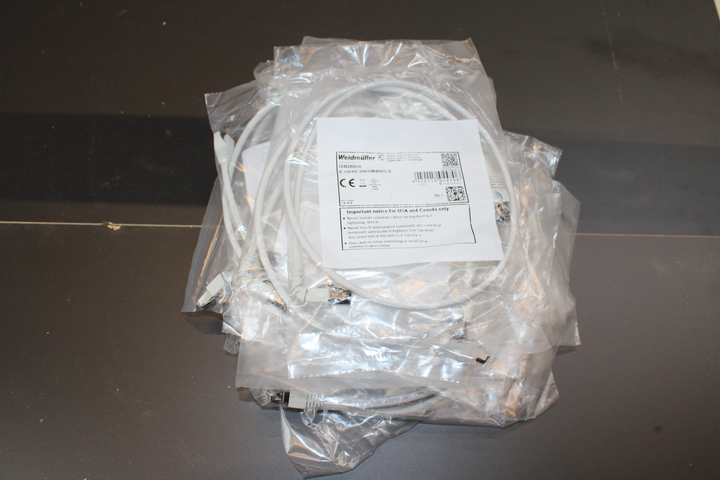 Weidmüller RJ45 Netzwerk Anschlusskabel CAT 6a S/FTP 1 m Grau 12 STÜCK