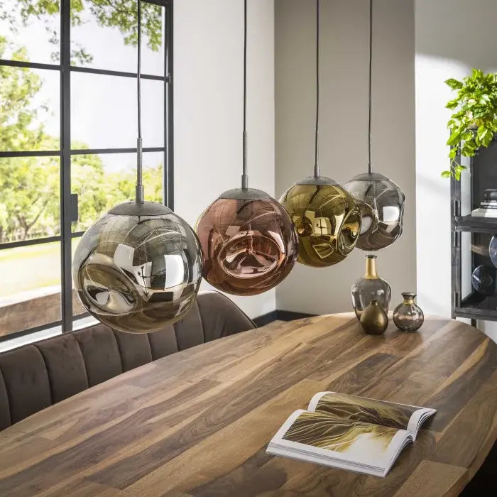 B-Ware Rubjerg Design Hängeleuchte Pendelleuchte Stellar 4 Leuchten Glas Altsilber - 9505227549956