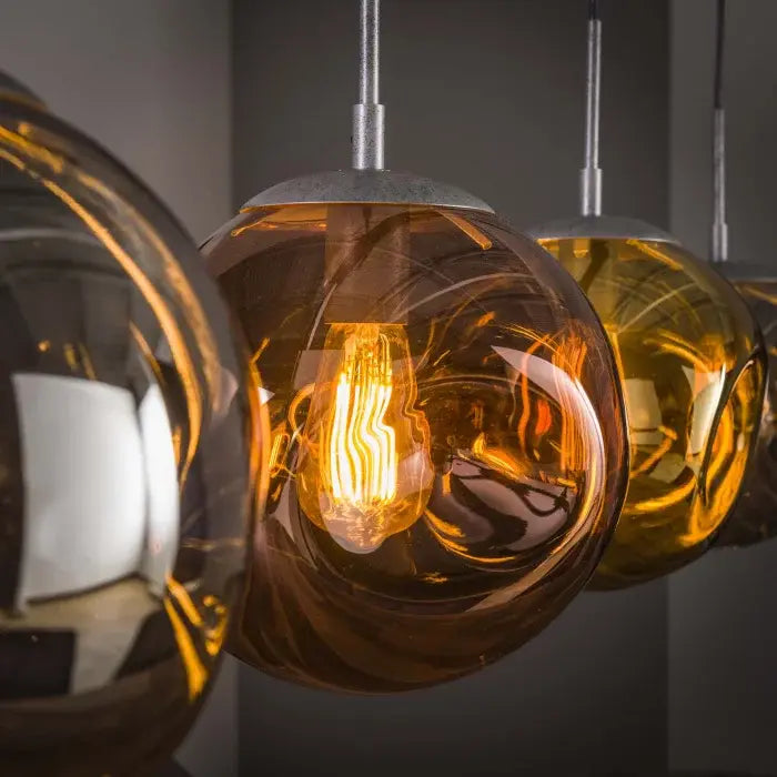 B-Ware Rubjerg Design Hängeleuchte Pendelleuchte Stellar 4 Leuchten Glas Altsilber - 9505227549956