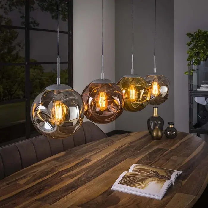 B-Ware Rubjerg Design Hängeleuchte Pendelleuchte Stellar 4 Leuchten Glas Altsilber - 9505227549956