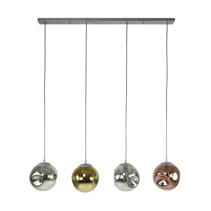 B-Ware Rubjerg Design Hängeleuchte Pendelleuchte Stellar 4 Leuchten Glas Altsilber - 9505227549956
