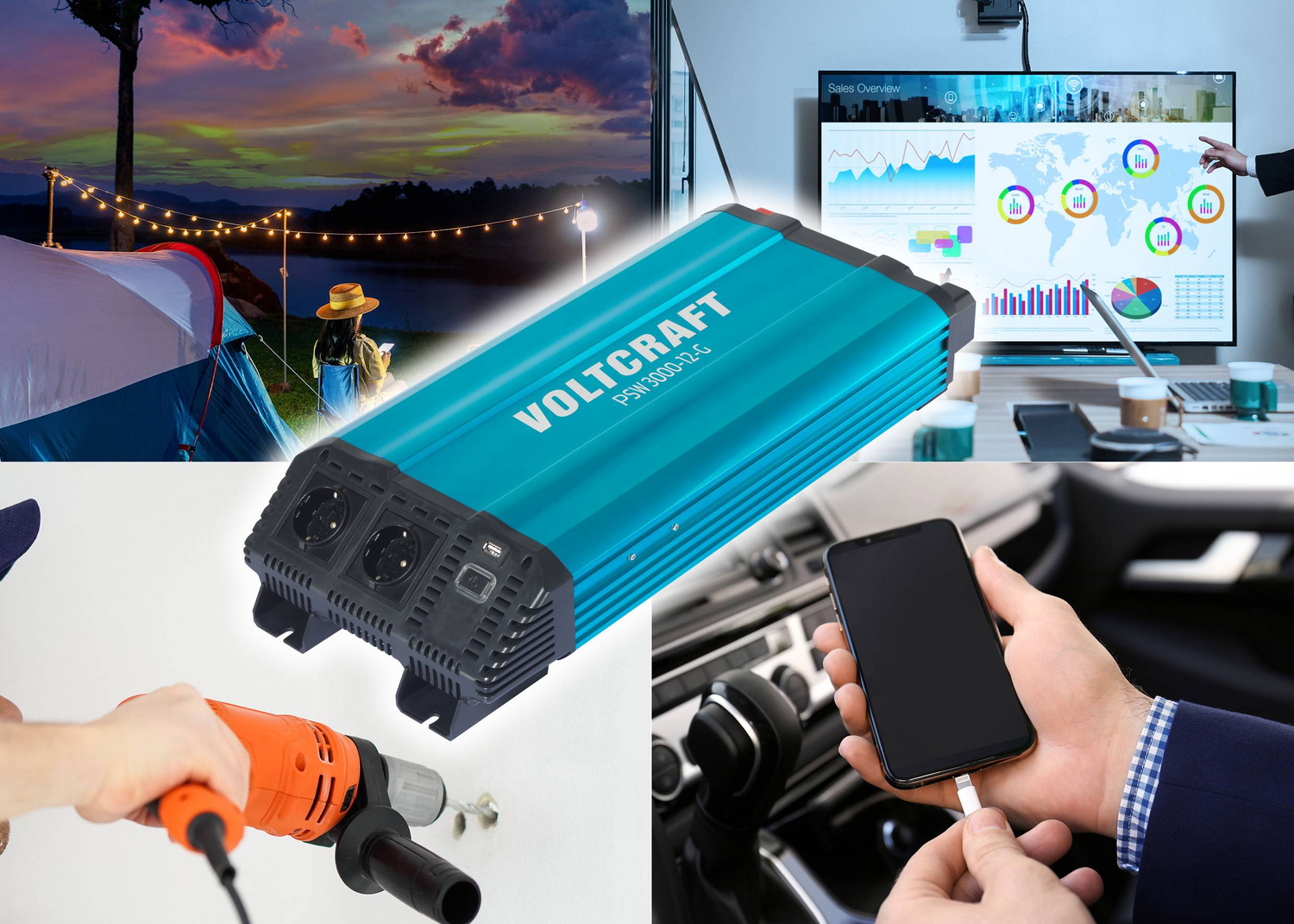 B-Ware VOLTCRAFT Wechselrichter PSW 3000-12-G 3000 W 12 V/DC - 230 V/AC reine Sinuswell