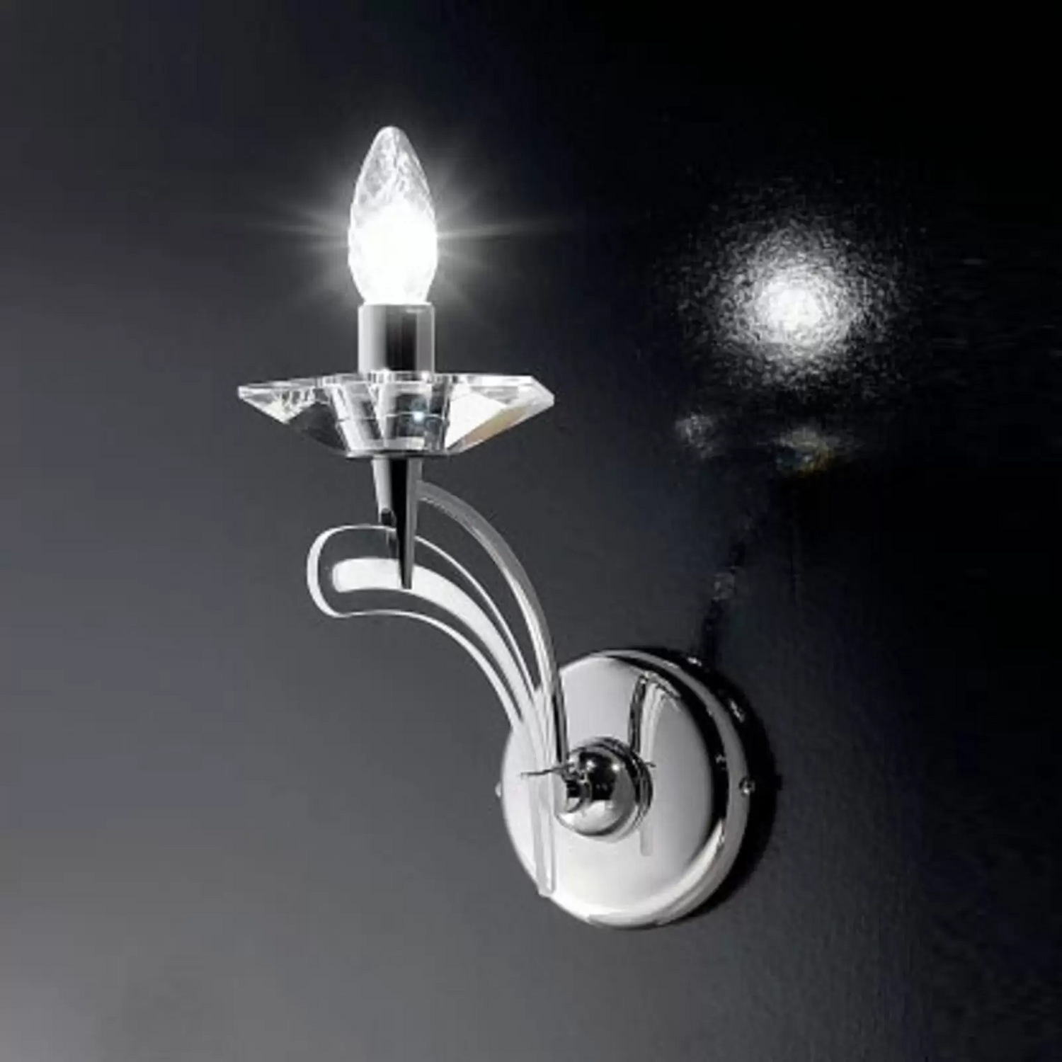 Metallux Wandleuchter Icaro Mit Kristallglas Chrom Wandlampe Lampe Leuchte Spot B-Ware - 8058983362174