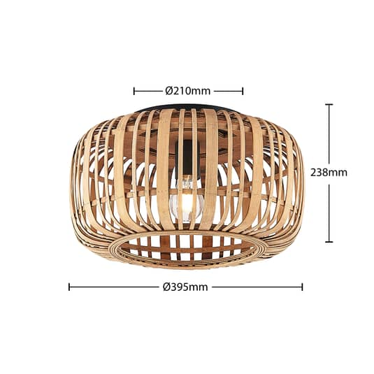 B-Ware Lindby Canyana Deckenlampe Deckenleuchte Lampe Leuchte Aus Rattanschirm Natur