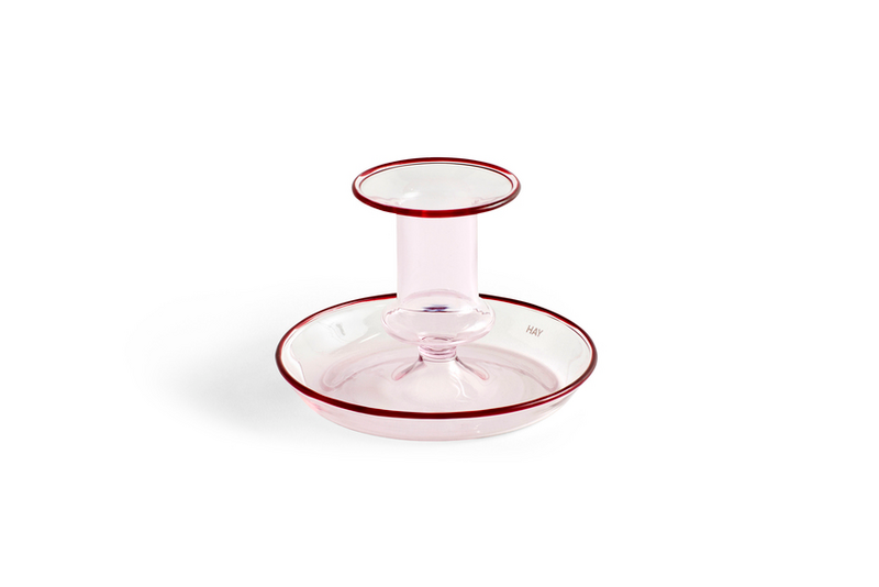 Hay Flare Kerzenhalter Kerzenständer Teelichthalter Ø 11 x H 7,5 cm Glas pink