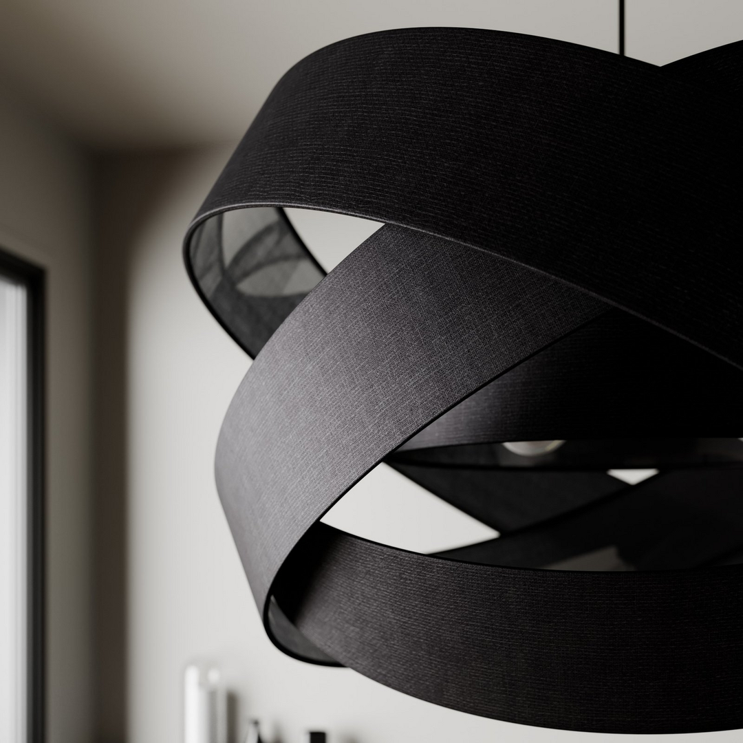 Lindby Simaria Stoff Pendelleuchte Deckenlampe Hängelampe Lampe Leuchte schwarz