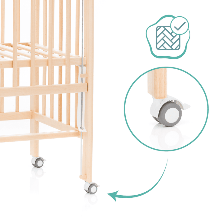 Fillikid Beistellbett Nino Kinderbett Gitterbett Natur 5 Fach Höhenverstellbar B-Ware