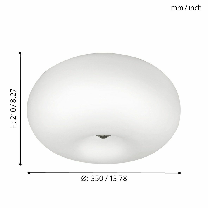 Eglo Optica Retrofit Wandleuchte Deckenlampe Lampe Leuchte 2 Flg Glas Opal W785 B-Ware
