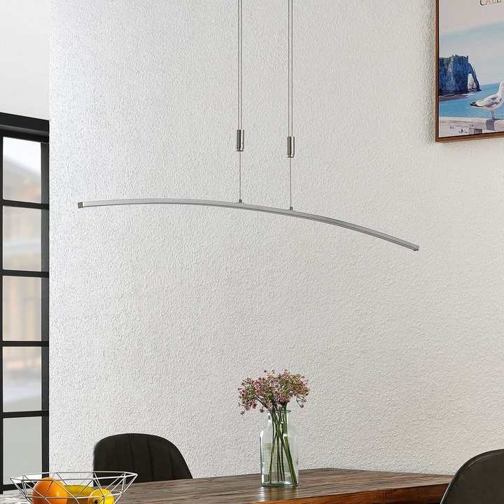 Lindby Phillie LED-Hängeleuchte Hängeleuchte Lampe Leuchte 19 W warmweiß nickel
