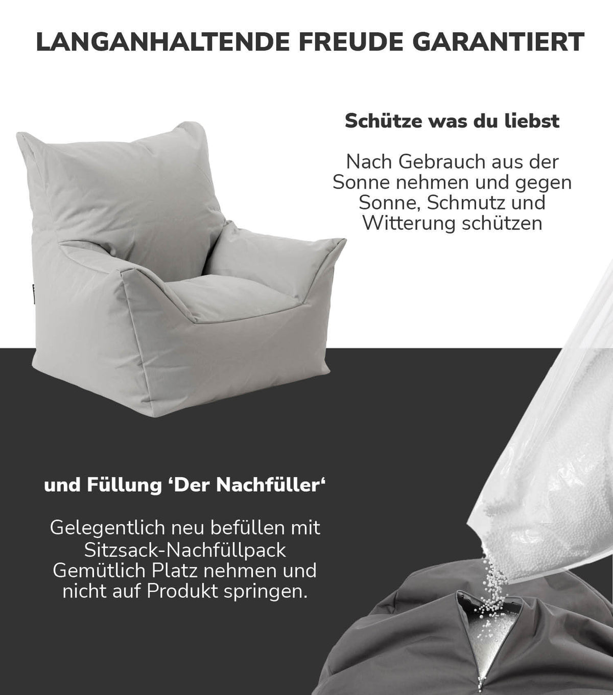 mokebo Kindersessel Outdoor 'Der Pausenheld', Sitzsack Kinder mit Füllung, auch - 4262436123579