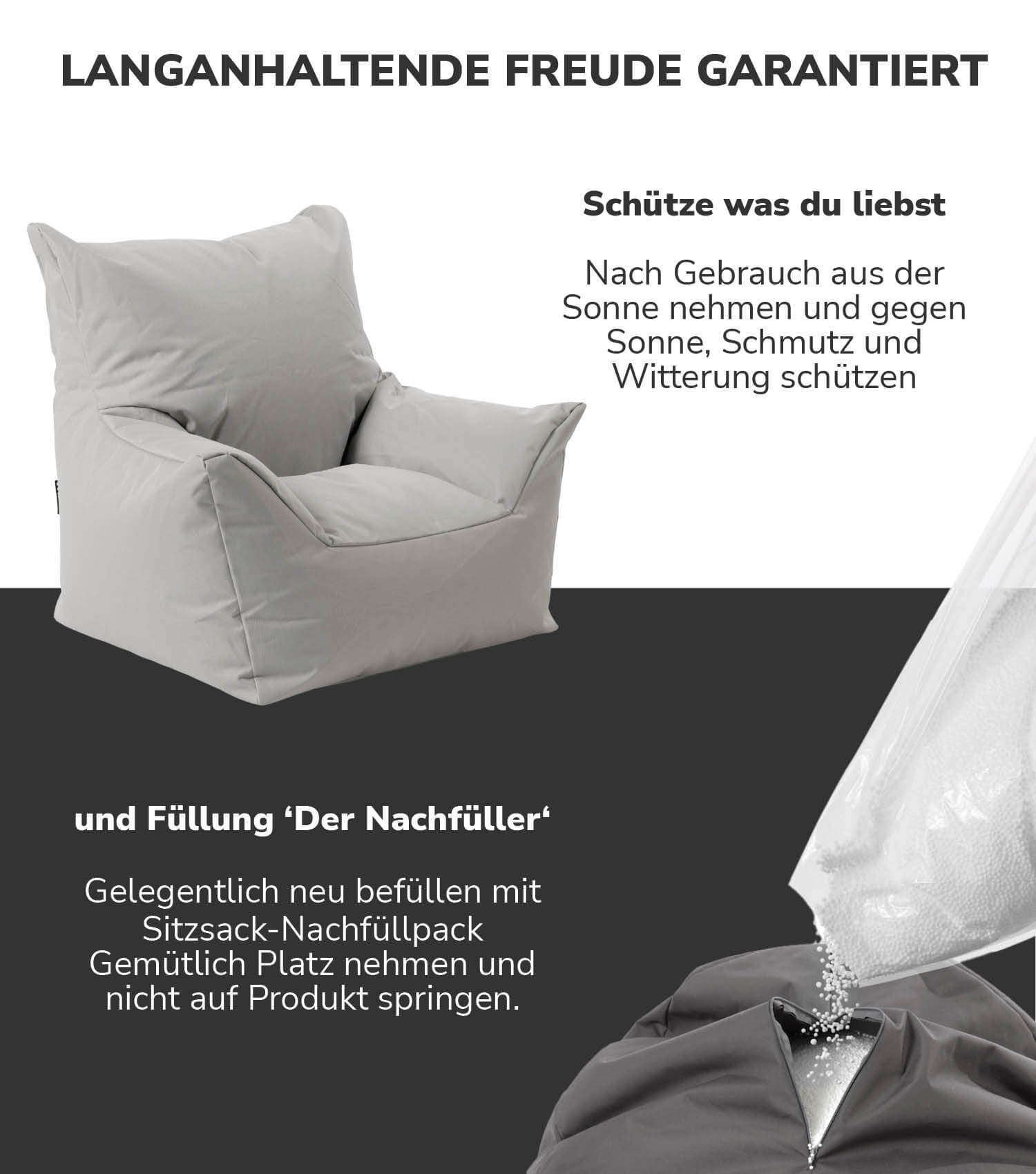 mokebo Kindersessel Outdoor 'Der Pausenheld', Sitzsack Kinder mit Füllung, auch - 4262436123579