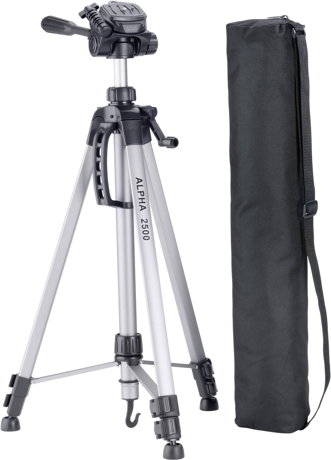 B-Ware Cullmann Alpha 2500 Dreibeinstativ Arbeitshöhe Silber Inkl. Tasche Stativ Kamera