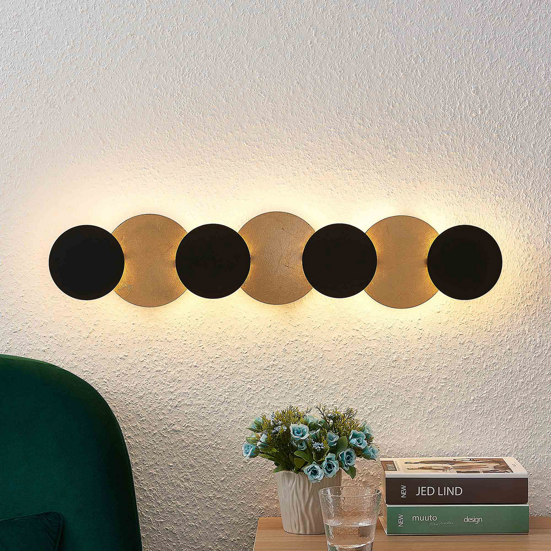 Lindby Grazyna LED-Wandleuchte Wandlampe Lampe Leuchte siebenflammig 24W schwarz