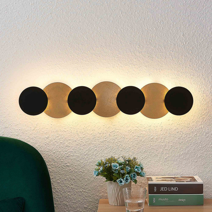 Lindby Grazyna LED-Wandleuchte Wandlampe Lampe Leuchte siebenflammig 24W schwarz
