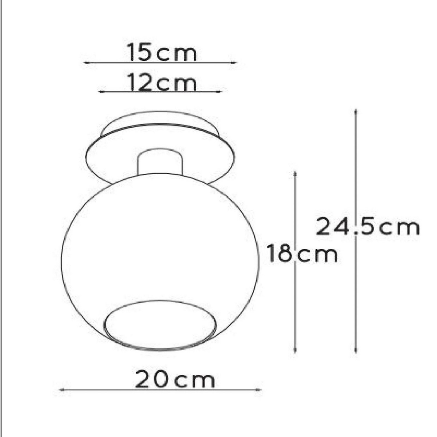 Lucide Deckenlampe Marius Glasschirm Schwarz 1 Flammig Deckenleuchte Lampe Spot B-Ware - 5411212740984