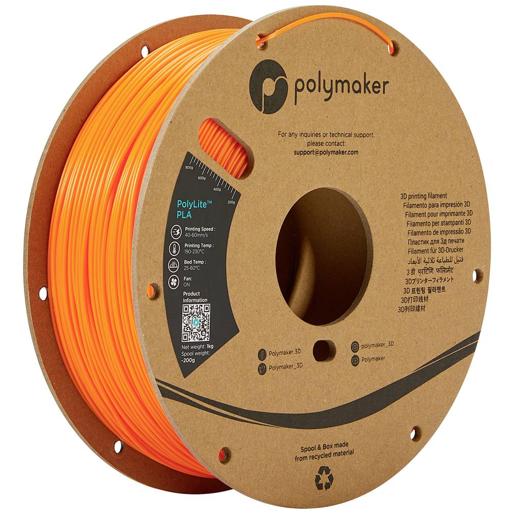 Polymaker Pa02023 Poly Lite Pla Orange Filament Druckerfilament Druckermaterial B-Ware