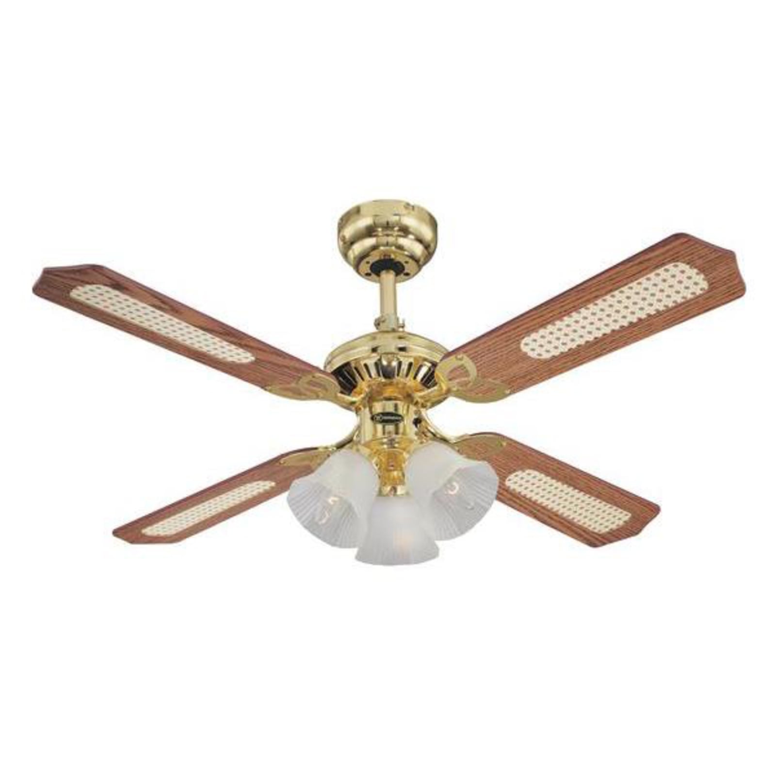 Westinghouse Deckenventilator Princess Trio Holz Ø105cm leise messing mahagoni - 4895105600394