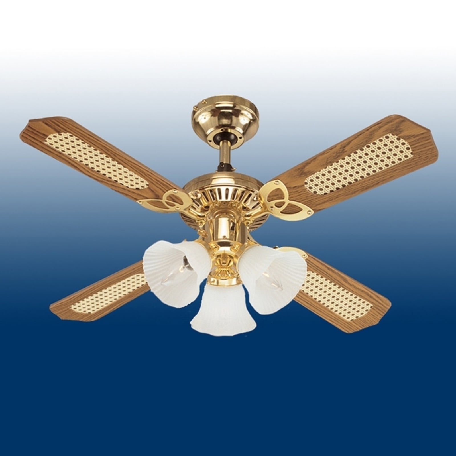 Westinghouse Deckenventilator Princess Trio Holz Ø105cm leise messing mahagoni - 4895105600394