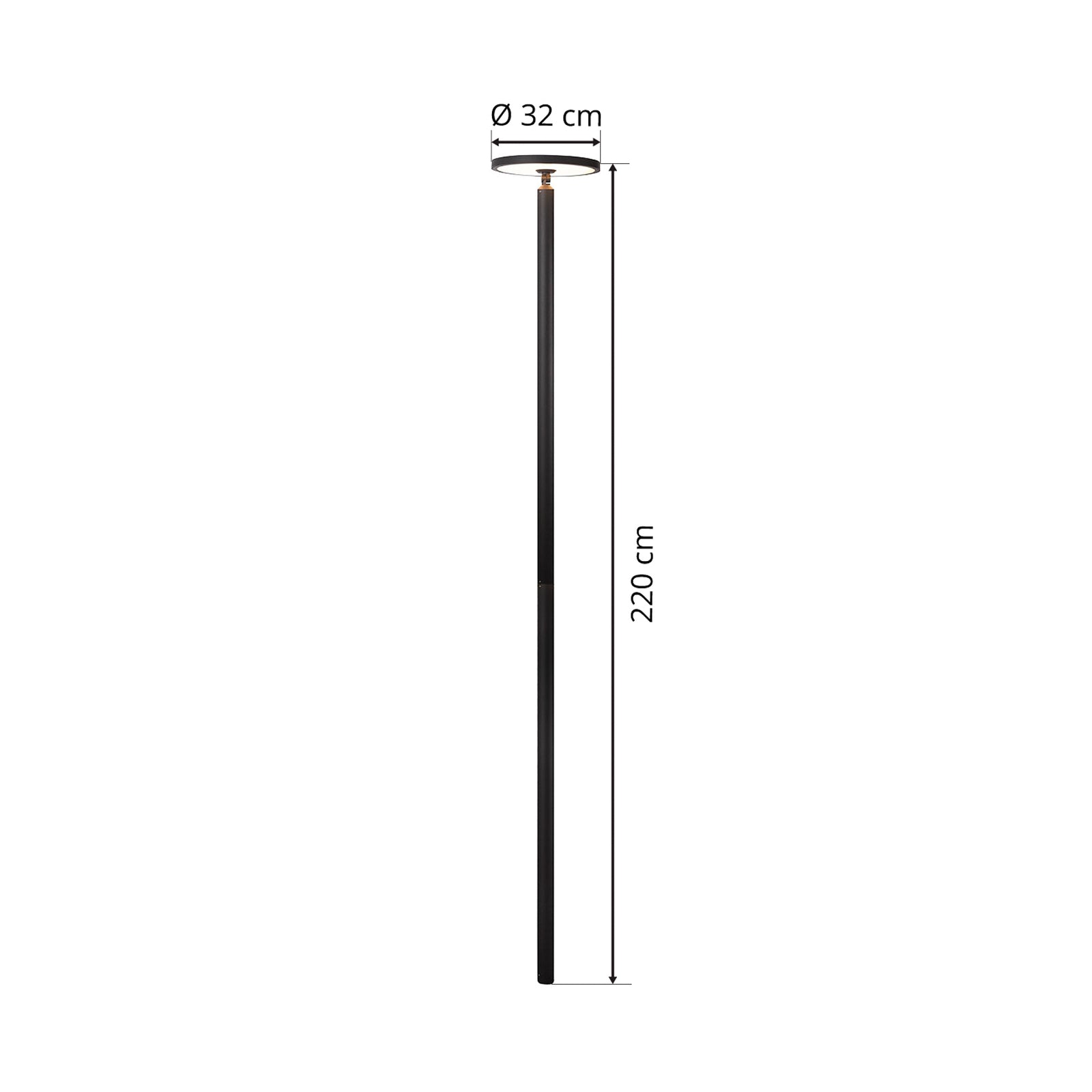 Lucande Außenleuchte Gartenleuchte Akito LED Lampe anthrazit 220cm IP54 4070lm - 4251096538885
