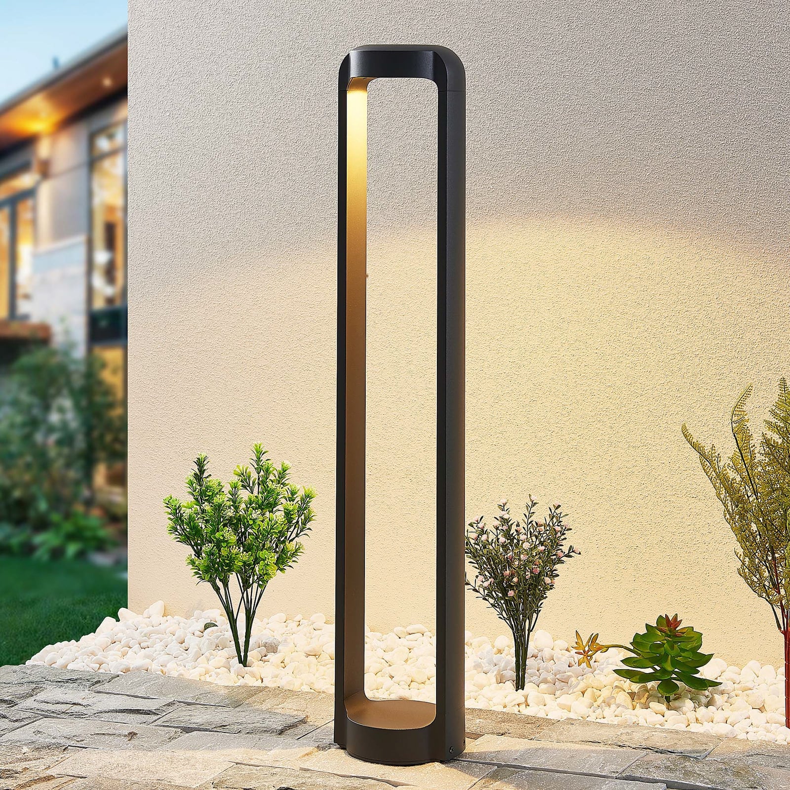 Lucande Wegeleuchte Gartenleuchte Habsa LED anthrazit 80cm Aluminium 1200Lumen - 4251096583052