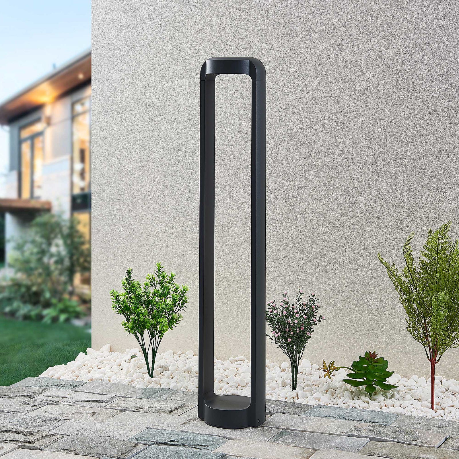 Lucande Wegeleuchte Gartenleuchte Habsa LED anthrazit 80cm Aluminium 1200Lumen - 4251096583052
