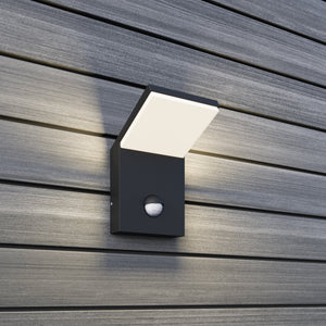 B-Ware Nevio Außenwandleuchte Außenlampe LED Sensor Aluminium schwarz Bewegungsmelder