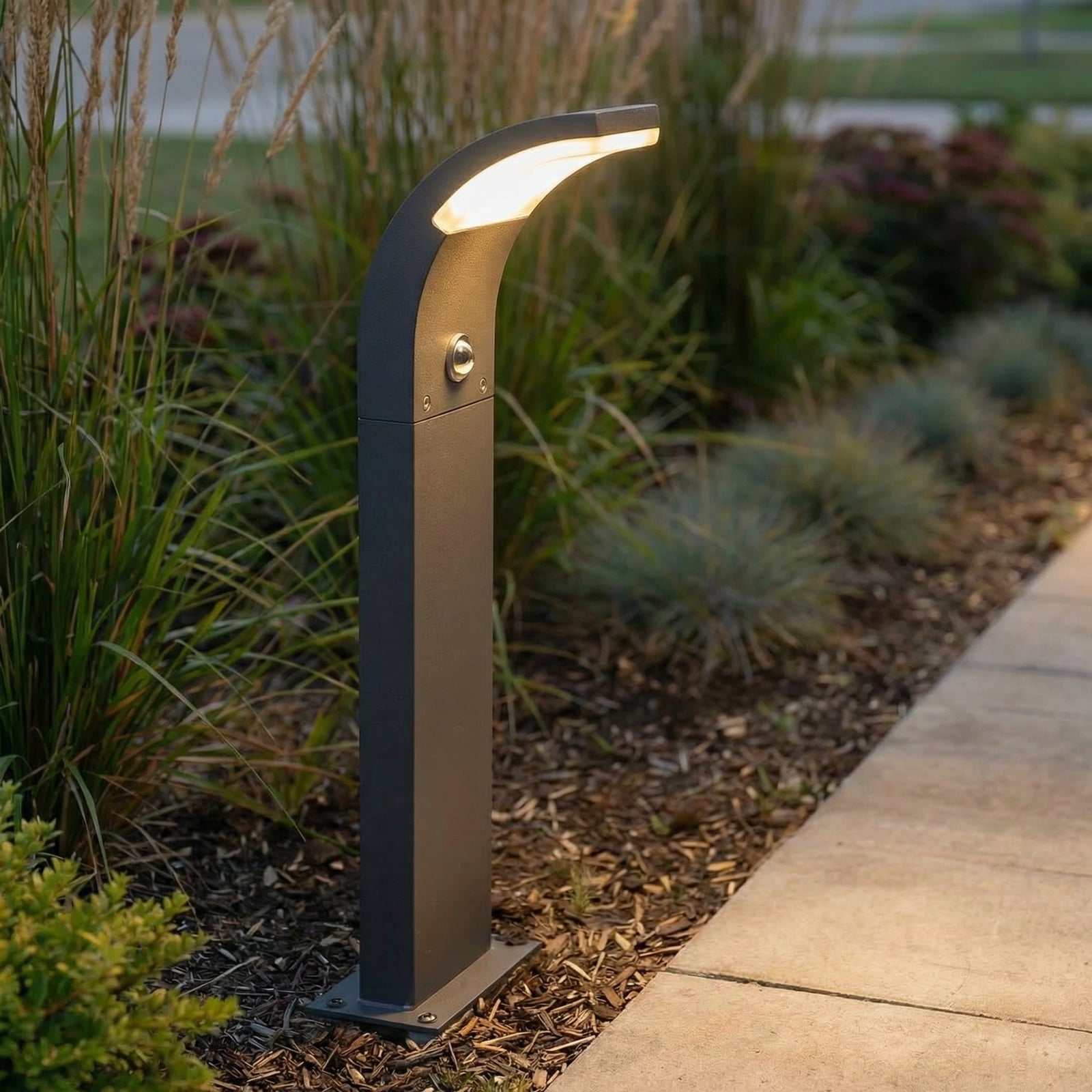 Lucande Wegeleuchte Timm LED Gartenlampe mit Bewegungsmelder anthrazit 60cm IP54 - 6291106557190