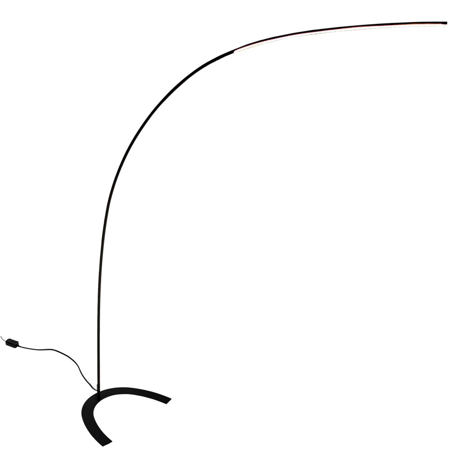 Lindby Stehleuchte Bogenleuchte Danua LED dimmbar schwarz 200cm Metall Lampe - 6291106556582