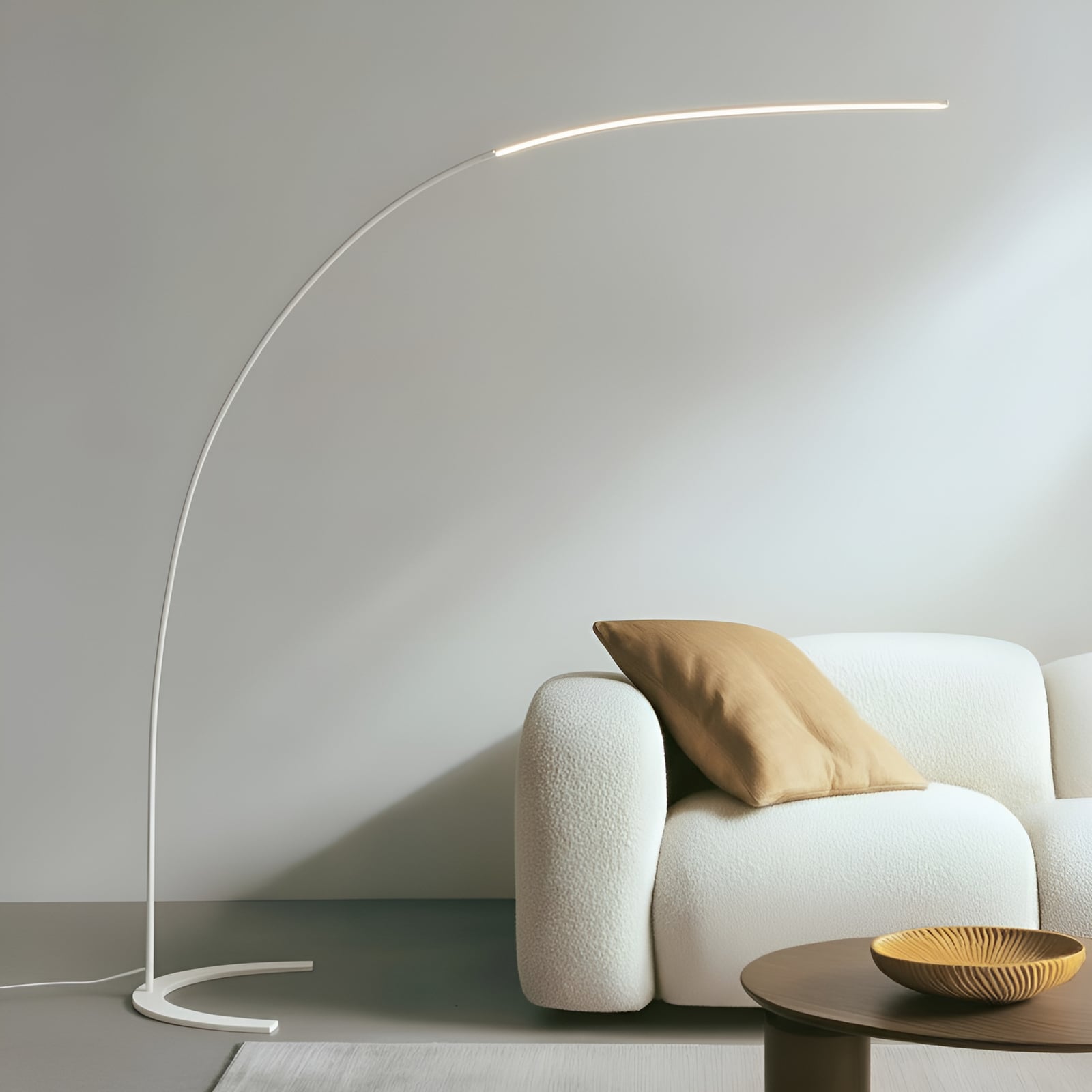 Lindby Stehleuchte Bogenleuchte Danua LED dimmbar Lampe Leuchte weiß 200cm - 4251096501872
