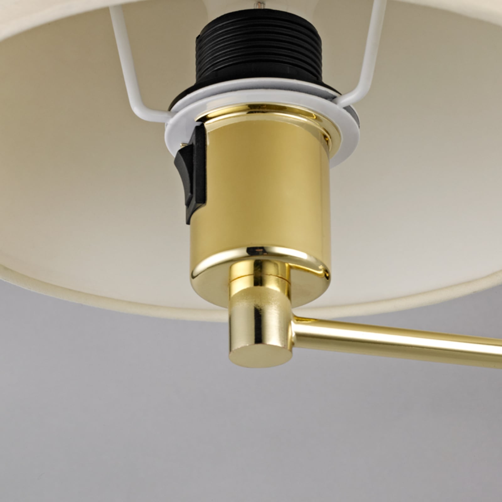 Lindby Wandleuchte Pola LED Wandlampe Textil messing creme 30cm ausziehbar 40cm - 4251096503166