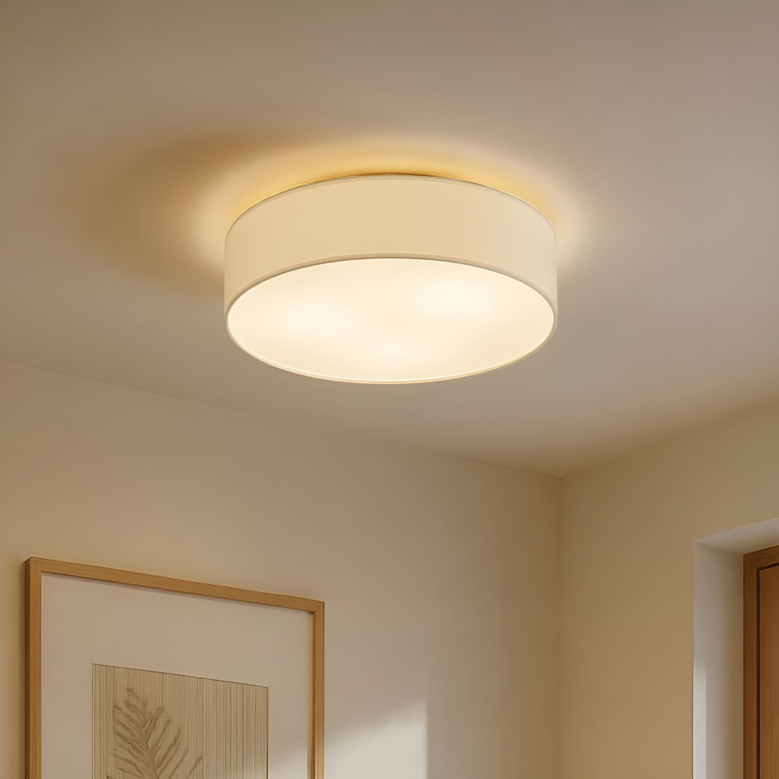 Lindby Deckenleuchte Sebatin LED Lampe Leuchte Deckenlampe dimmbar creme Ø50cm - 4251096503067