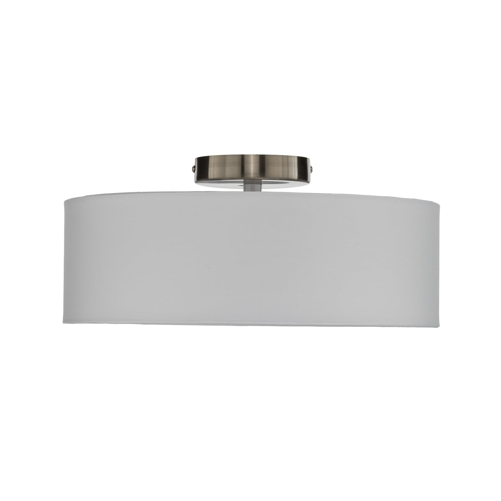 Lindby Deckenleuchte Lampe Sebatin LED Leuchte dimmbar weiß Ø40cm Stoff nickel - 4251096503111
