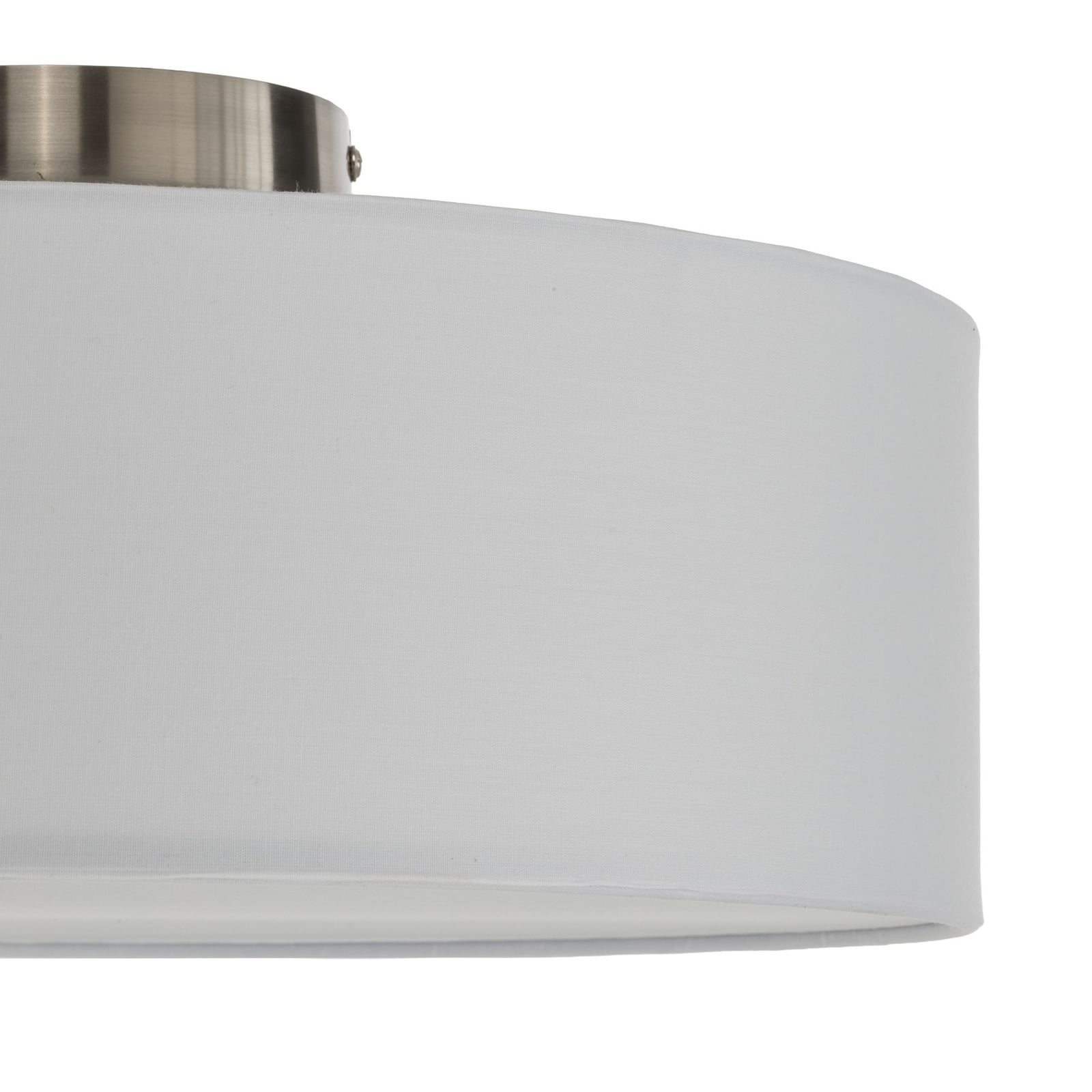 Lindby Deckenleuchte Lampe Sebatin LED Leuchte dimmbar weiß Ø40cm Stoff nickel - 4251096503111