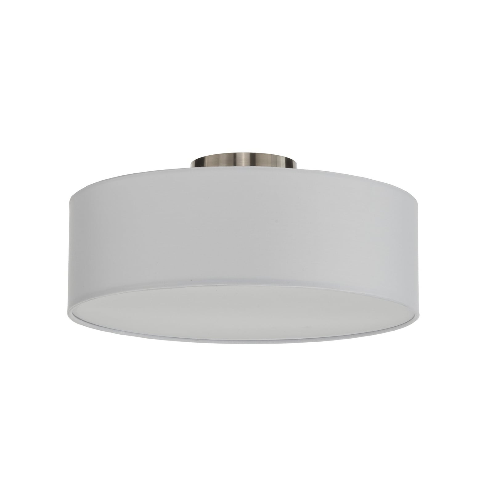 Lindby Deckenleuchte Lampe Sebatin LED Leuchte dimmbar weiß Ø40cm Stoff nickel - 4251096503111