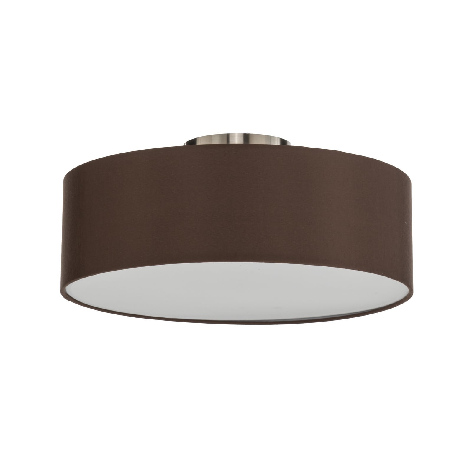 Lindby Deckenlampe Sebatin LED Leuchte dimmbar Stoffschirm braun Ø40cm 3-flg - 4251096503135
