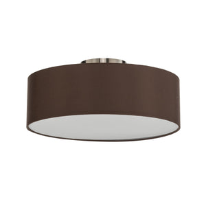 B-Ware Lindby Deckenlampe Sebatin LED Leuchte dimmbar Stoffschirm braun Ø40cm 3-flg
