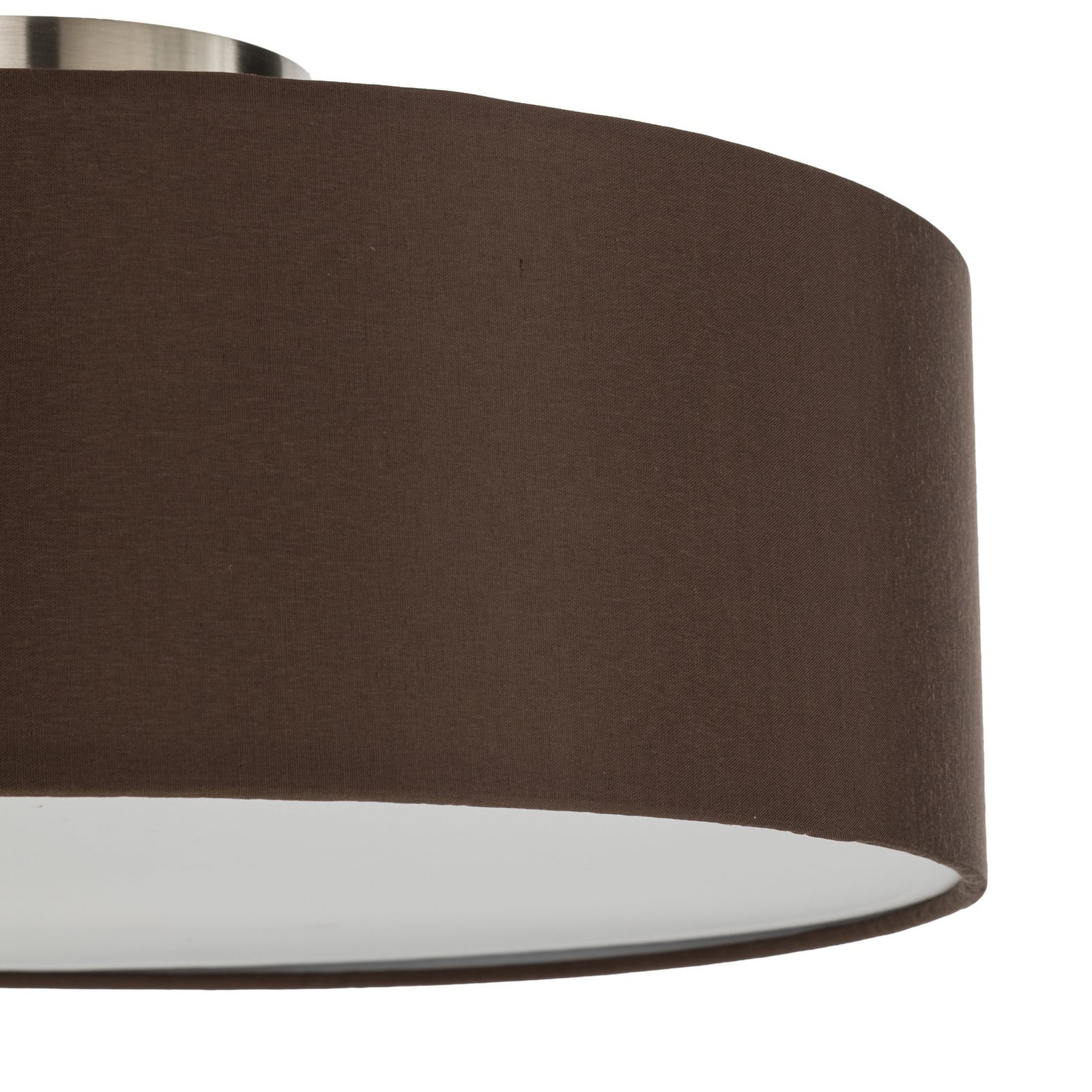 Lindby Deckenlampe Sebatin LED Leuchte dimmbar Stoffschirm braun Ø40cm 3-flg - 4251096503135
