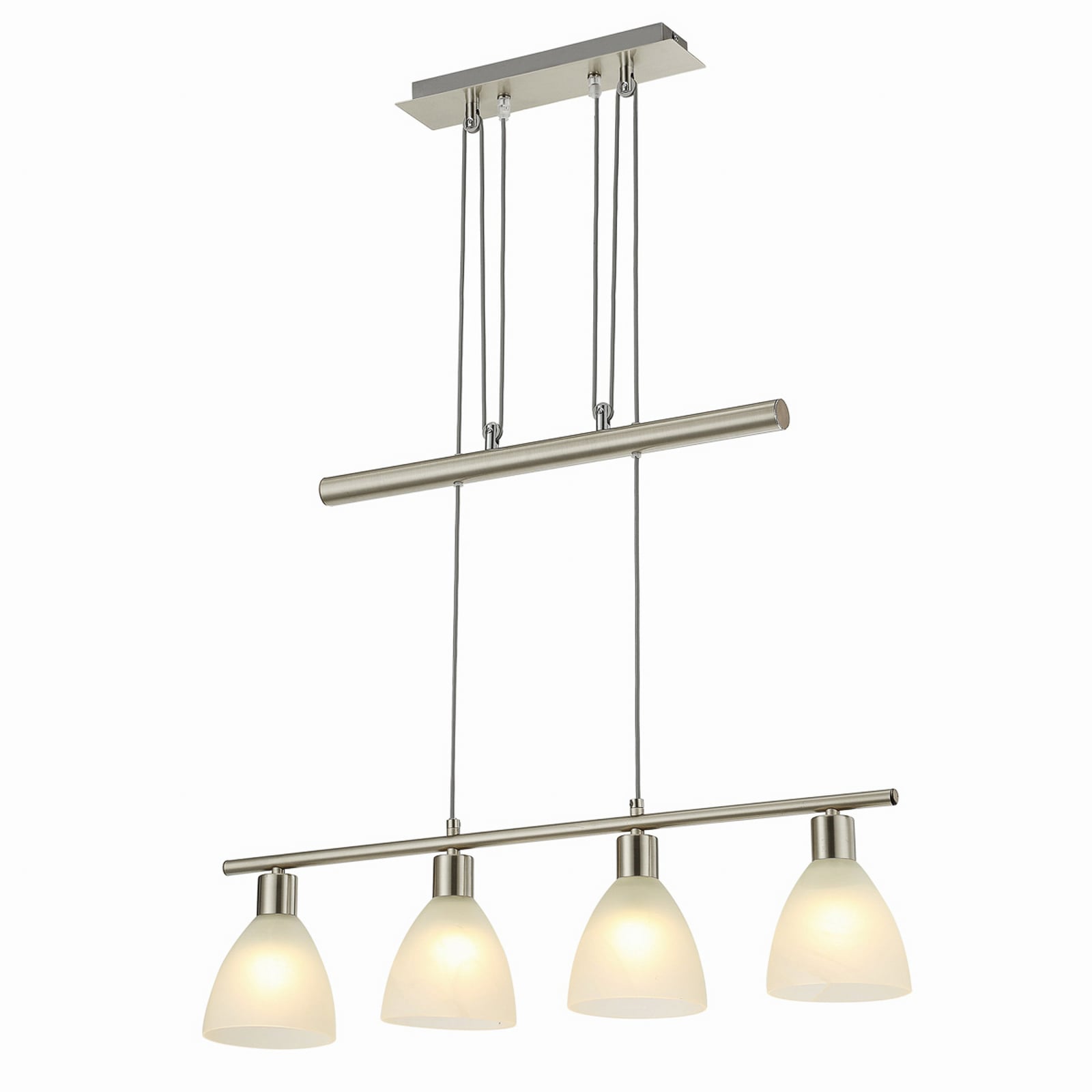Lindby Hängelampe Hängeleuchte Simeon LED Pendelleuchte dimmbar nickel 73cm - 4251096505863