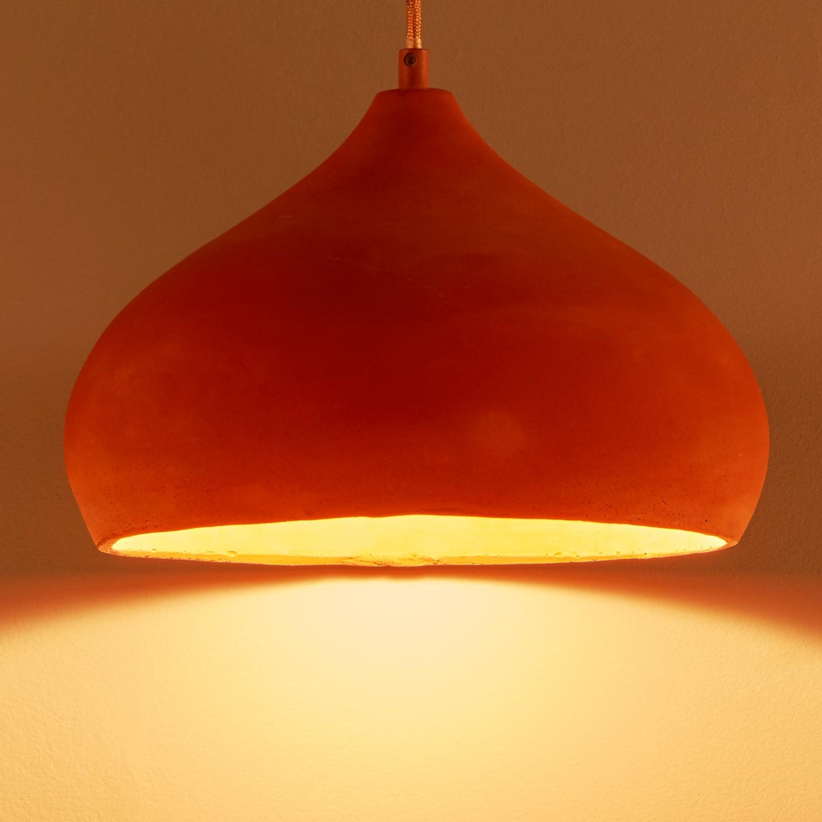 Lindby Pendelleuchte Fiona Hängeleuchte LED E27 terracottafarben Leuchte - 4251096519518