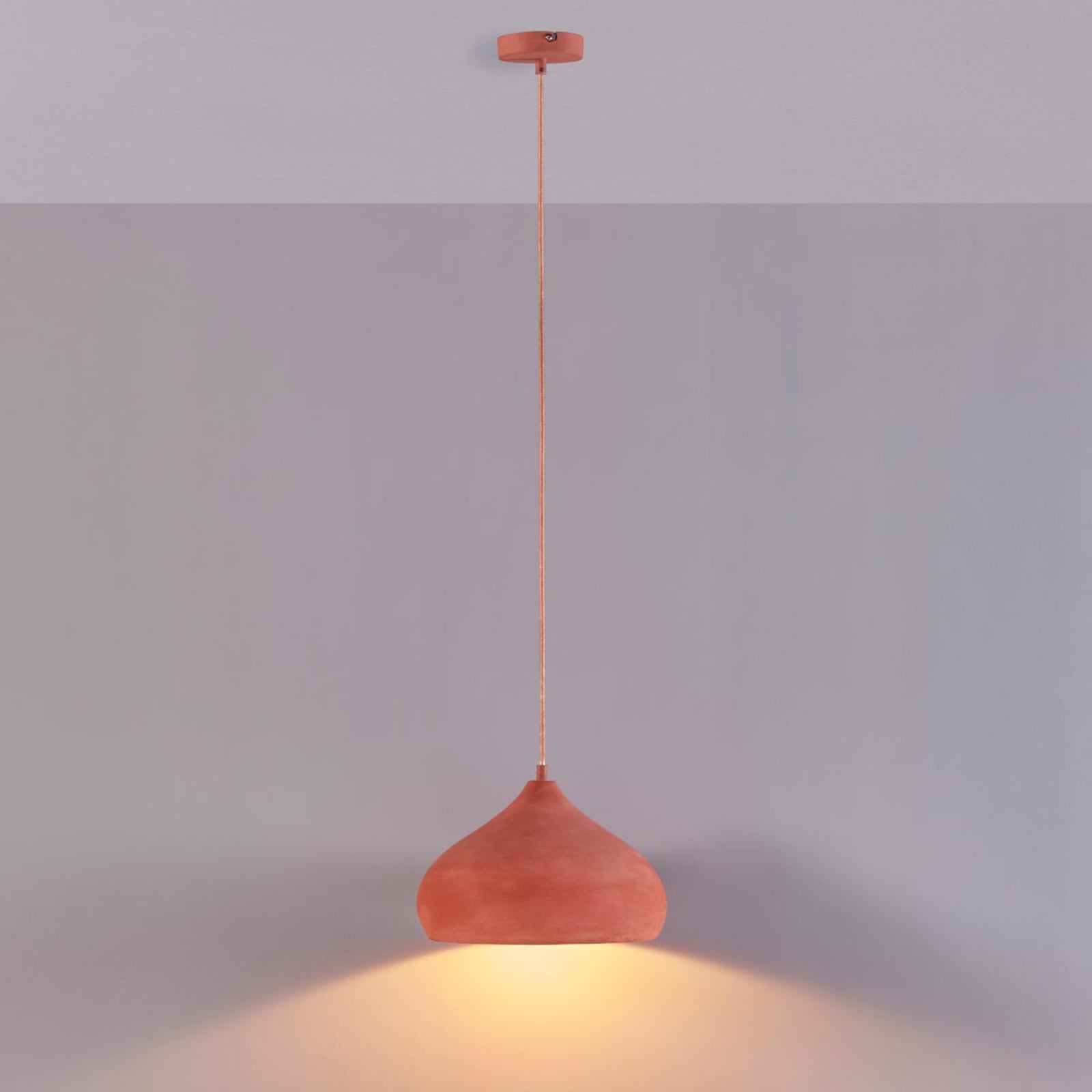 Lindby Pendelleuchte Fiona Hängeleuchte LED E27 terracottafarben Leuchte - 4251096519518