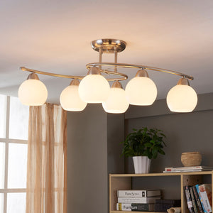 B-Ware Lindby Deckenleuchte Deckenlampe Svean LED 6-flg 40W E14 weiß 75cm Leuchte
