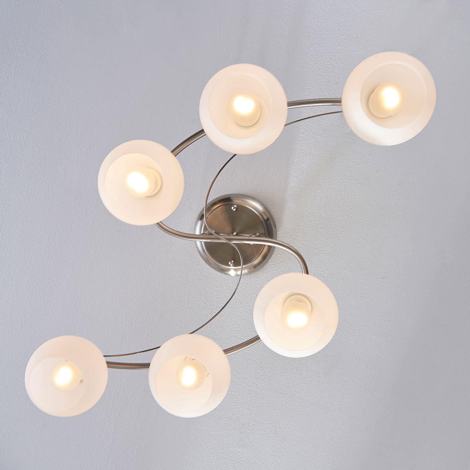 Lindby Deckenleuchte Deckenlampe Svean LED 6-flg 40W E14 weiß 75cm Leuchte - 4251096517248