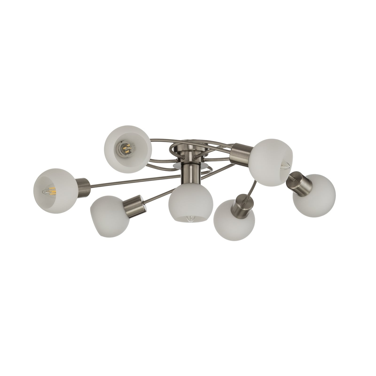 Lindby Deckenlampe Ciala LED Leuchte 7-flammig dimmbar E14 nickel weiß Ø65cm - 4251096524109
